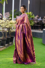 Wine Purple Kanjivaram Saree