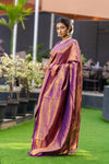 Wine Purple Kanjivaram Saree