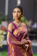 Wine Purple Kanjivaram Saree
