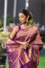 Wine Purple Kanjivaram Saree