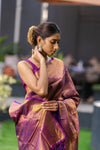 Wine Purple Kanjivaram Saree