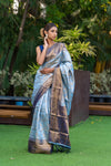 Cornflower Blue Kanjivaram Saree