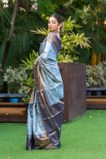 Cornflower Blue Kanjivaram Saree