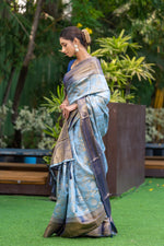 Cornflower Blue Kanjivaram Saree