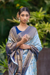 Cornflower Blue Kanjivaram Saree