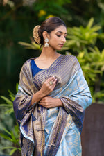 Cornflower Blue Kanjivaram Saree