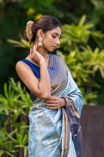 Cornflower Blue Kanjivaram Saree