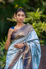 Cornflower Blue Kanjivaram Saree