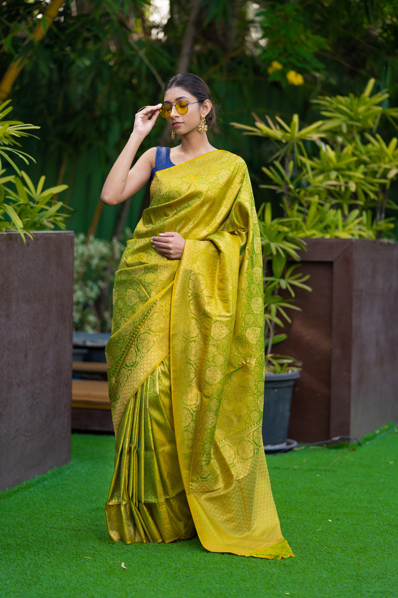 Apple Green Kanjivaram Saree