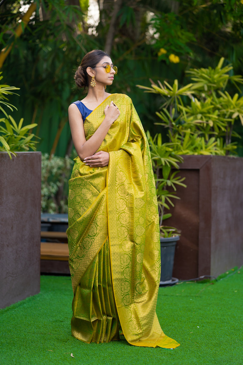 Apple Green Kanjivaram Saree