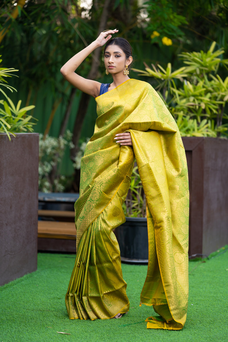 Apple Green Kanjivaram Saree