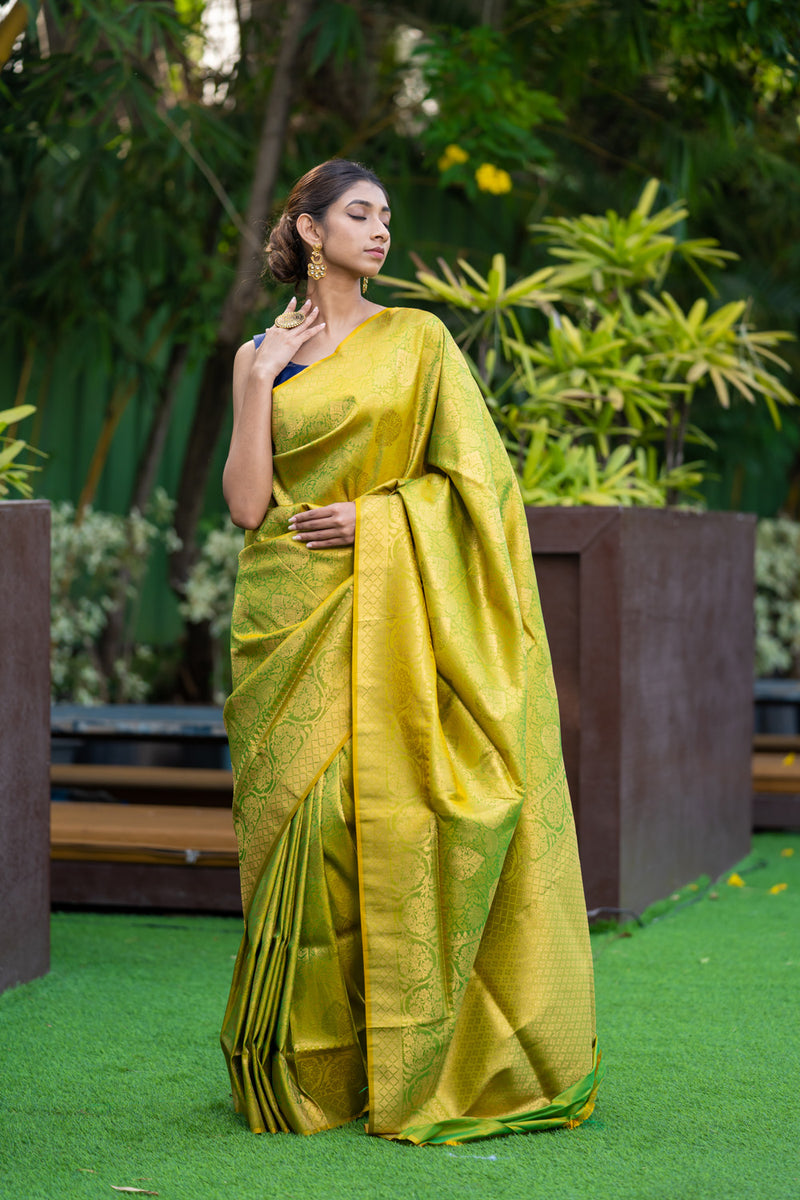 Apple Green Kanjivaram Saree