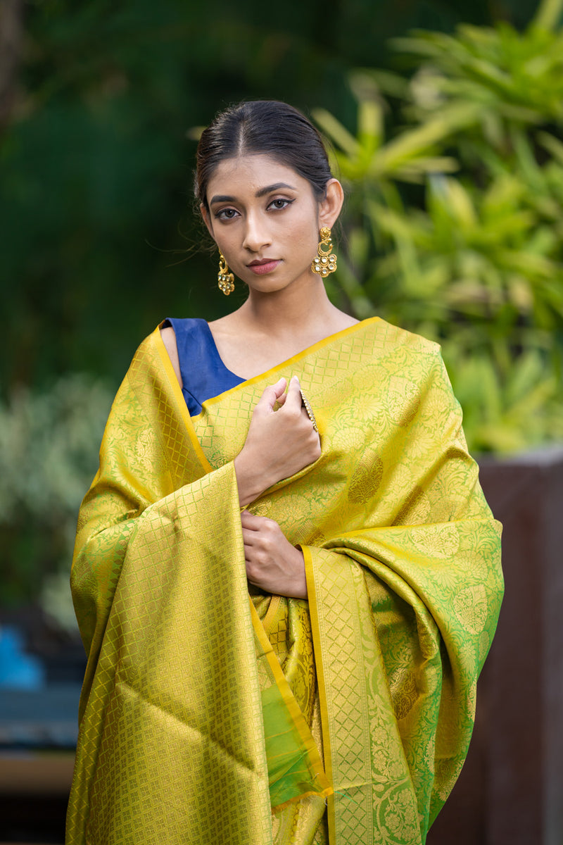 Apple Green Kanjivaram Saree