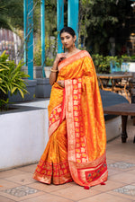 Spice Orange Designer Banarasi Saree