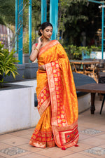 Spice Orange Designer Banarasi Saree