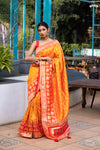 Spice Orange Designer Banarasi Saree