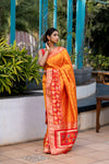 Spice Orange Designer Banarasi Saree