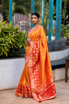 Spice Orange Designer Banarasi Saree