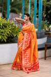 Spice Orange Designer Banarasi Saree