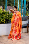 Spice Orange Designer Banarasi Saree