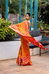 Spice Orange Designer Banarasi Saree