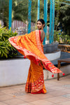 Spice Orange Designer Banarasi Saree