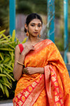 Spice Orange Designer Banarasi Saree