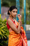 Spice Orange Designer Banarasi Saree