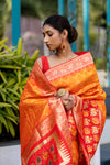 Spice Orange Designer Banarasi Saree