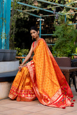 Spice Orange Designer Banarasi Saree