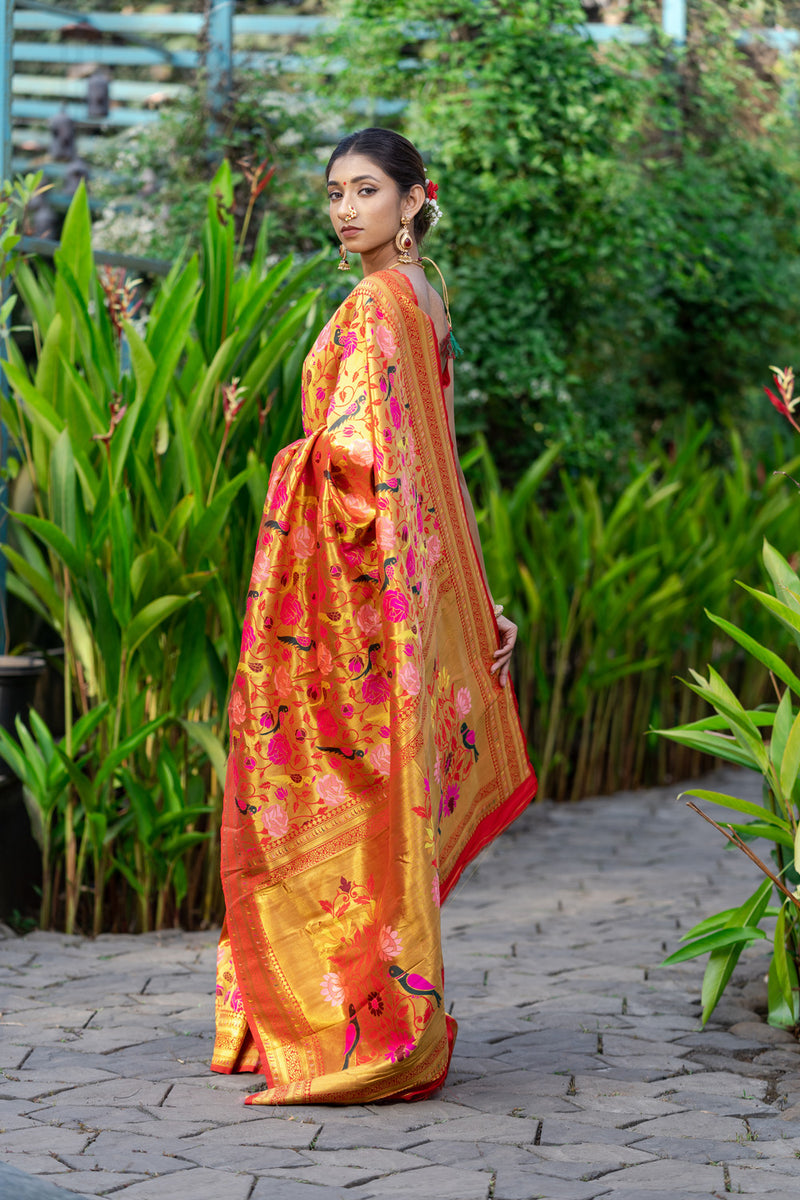 Crimson Red Paithani Saree