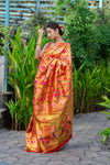 Crimson Red Paithani Saree