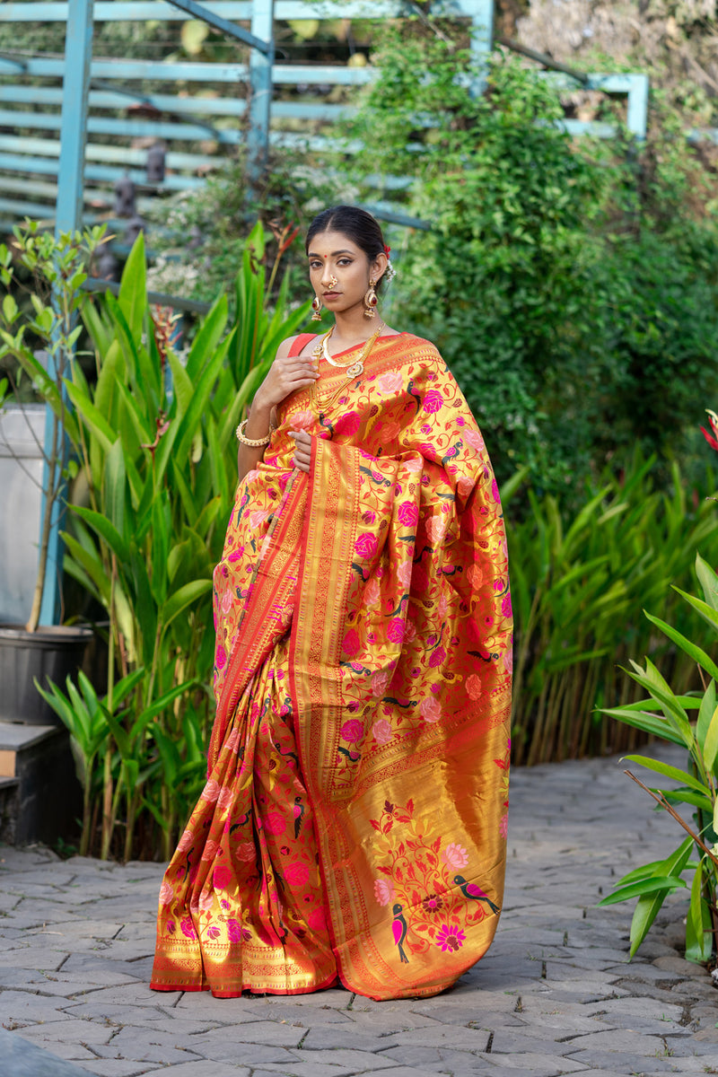 Crimson Red Paithani Saree