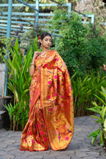 Crimson Red Paithani Saree