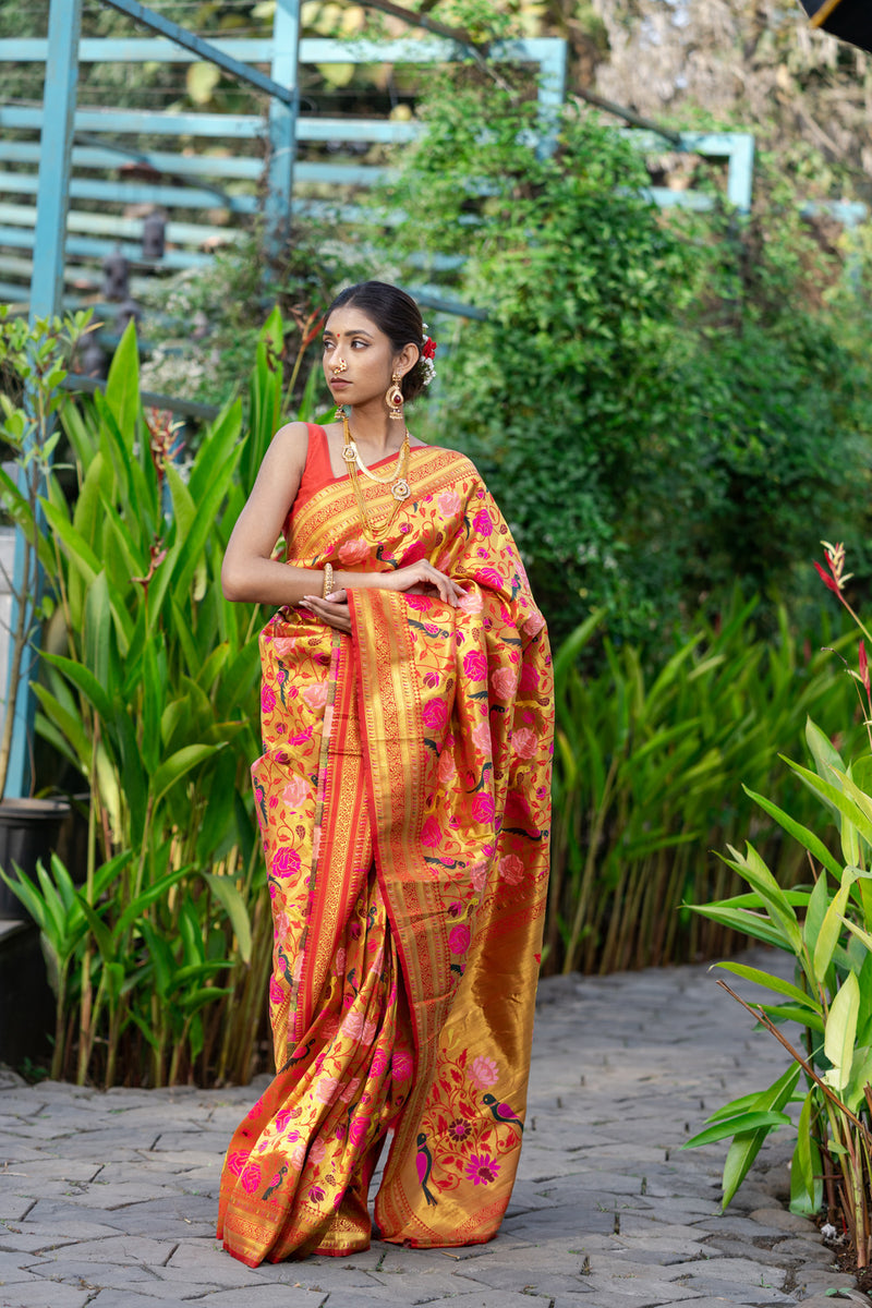 Crimson Red Paithani Saree