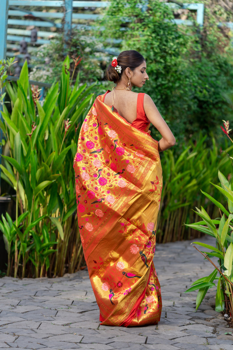 Crimson Red Paithani Saree