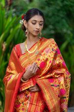 Crimson Red Paithani Saree