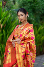 Crimson Red Paithani Saree