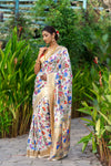 Pearl White Paithani Saree