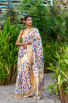 Pearl White Paithani Saree