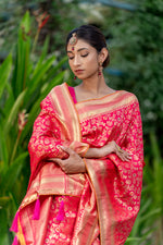 Crimson Pink Designer Banarasi Saree