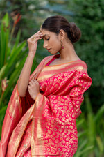 Crimson Pink Designer Banarasi Saree