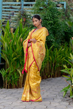 Munsel Yellow Designer Banarasi Saree