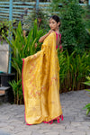 Munsel Yellow Designer Banarasi Saree