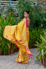 Munsel Yellow Designer Banarasi Saree