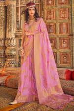 Taffy Pink Silk Saree
